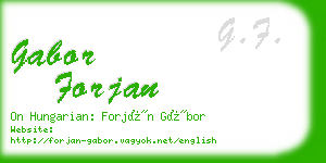 gabor forjan business card